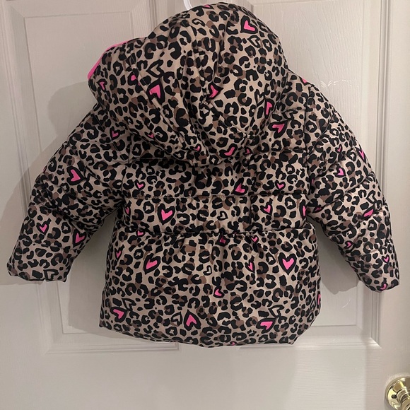 Toddler girls hooded Zip Leopard Coat - 2T - Picture 4 of 4